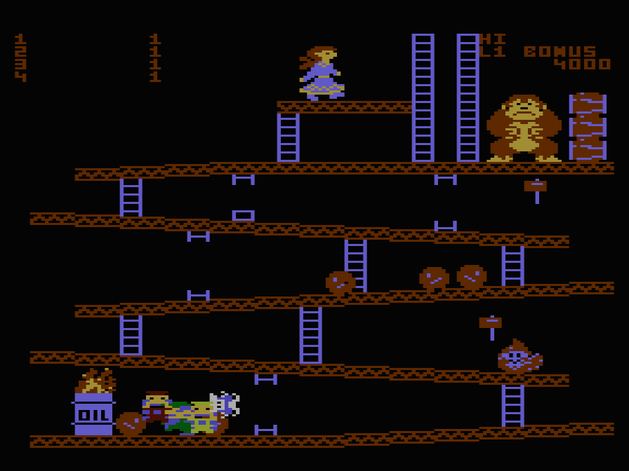 Donkey Kong with four Marios