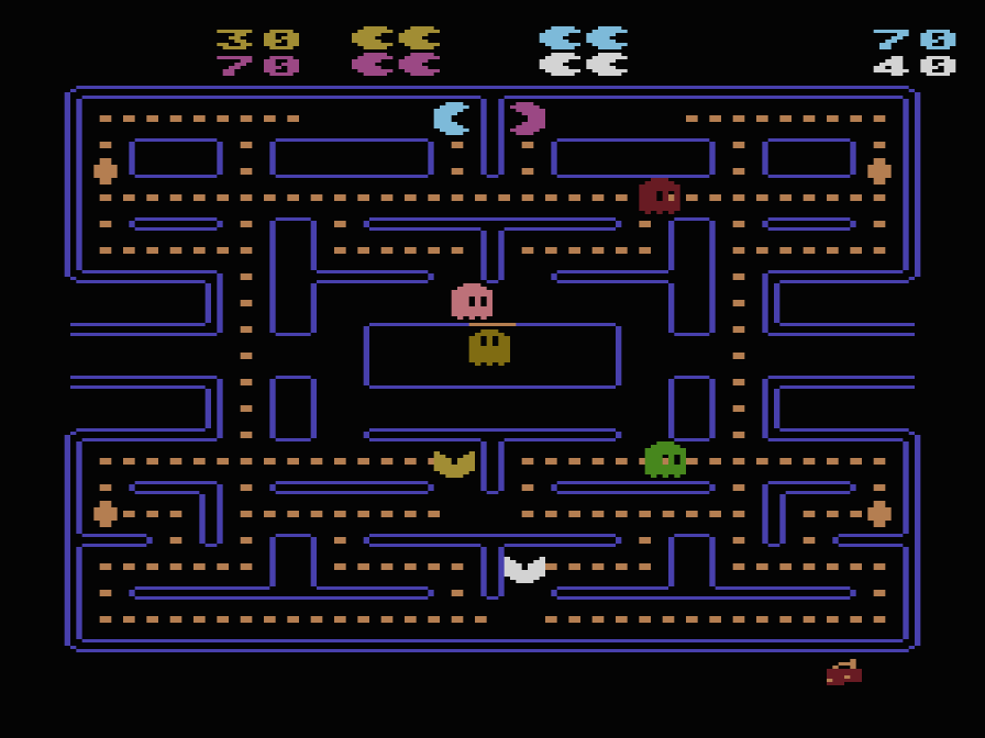 Pac-Man with four Pac-Men in one maze