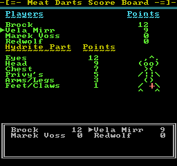 Meat Darts in the Games Room