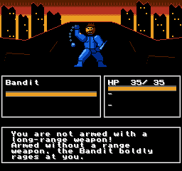 A Bandit attacks on the battle screen