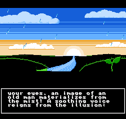 An ending panel: a beach and rain