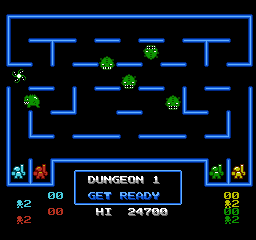 A dungeon starting with the message DUNGEON 1, GET READY
