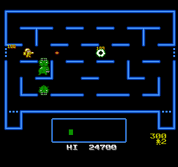 One ranger in a dungeon with Snarlers, the radar box below the maze